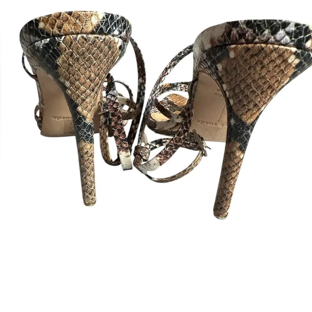 NEW Black Suede Studio Kris Python Sandals | Ankle Strap Heels | EU 37.5 / US 7 - Picture 10 of 13